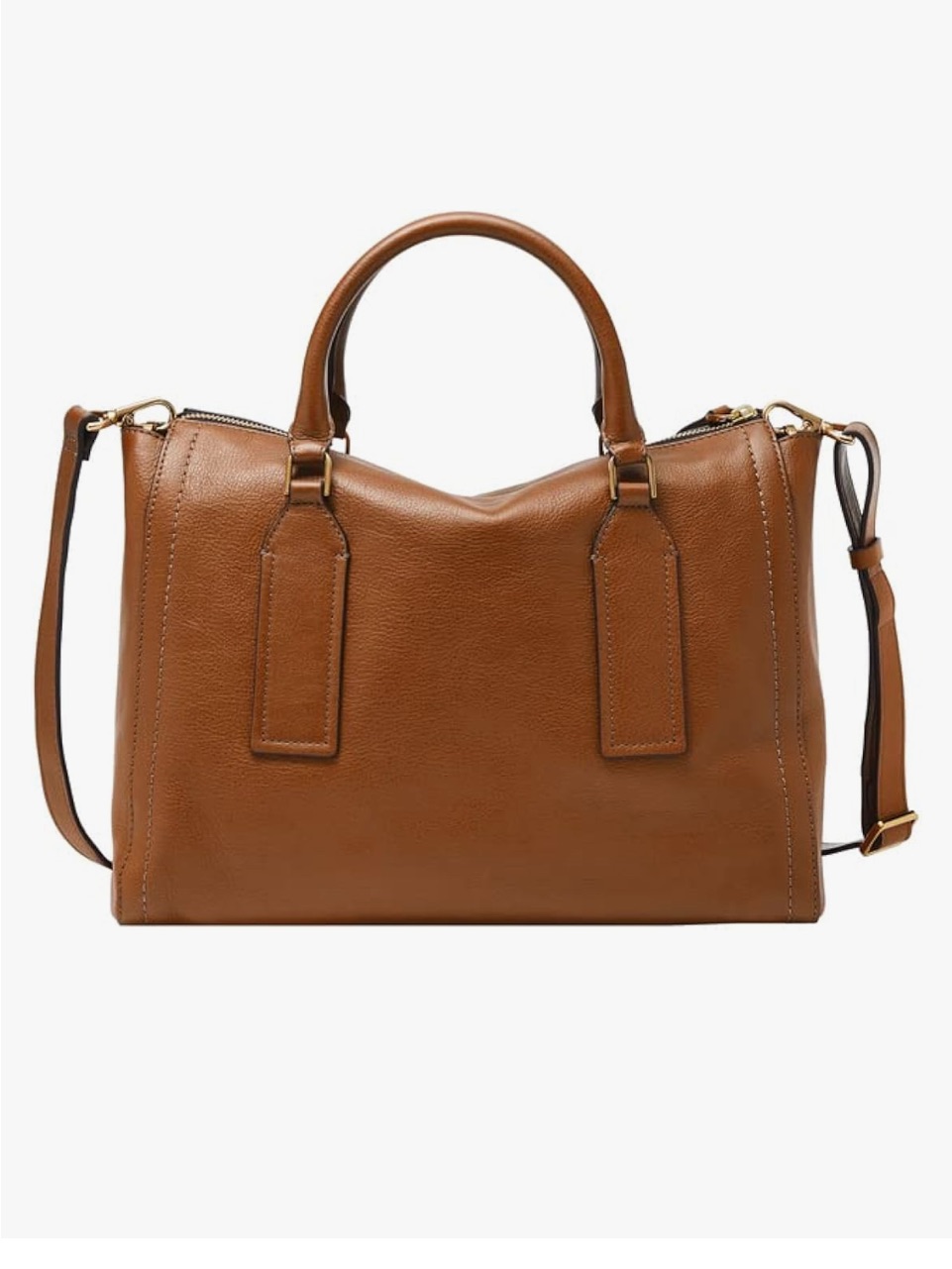 Fossil Cognac Leather Top-Handle Shoulder Bag